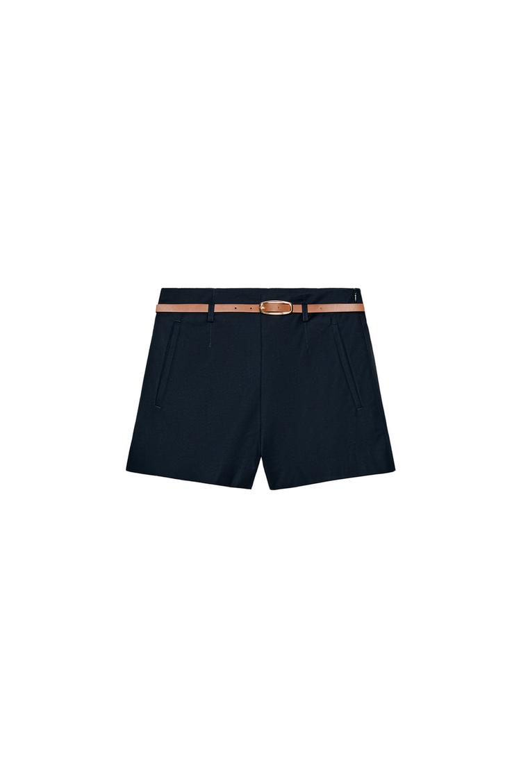 CALÇÕES BERMUDA DE CINTURA SUBIDA COM CINTO